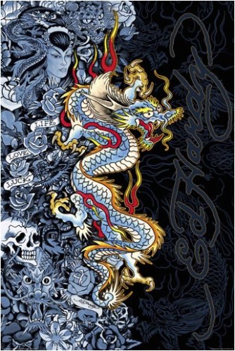 Ed Hardy - Tattoo Poster (2009 Edition - Blue Dragon) (Size: 24 x 36)
