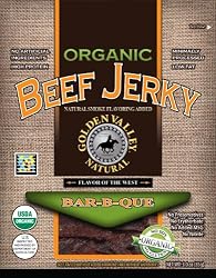 Golden Valley Natural Organic Beef Jerky, Bar-B-Que, 3-Ounce Pouches (Pack of 8)
