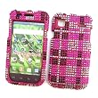 Samsung Vibrant T959 Galaxy S (T-Mobile) Snap-on Protector Hard Case Rhinestone Cover "Pink Plaid" Design