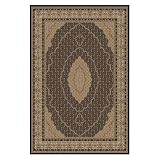 Universal Rugs 104063 Black 6 Round Area Rug, 5-Feet 3-Inch Round