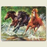 Splash Western Horses 8 x 12-inch Tempered Glass Cutting Board by Highland Graphics