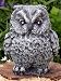 Garden ornamental Figure - Small Owl,  Cast stone, Slate grey