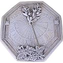 Soft Aged Yellow or Blue Resin French Provence Sundial Carpe Diem Olives & Grapes, Blue