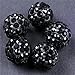 Lots of 10mm Pave Shine Black Beads for Jewelry Making (10 Beads Per Lots)