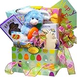 Art of Appreciation Gift Baskets Easter Bunny Chocolate and Candy Care Package Box, Blue or Purple Bunny