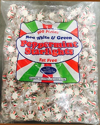 500 pieces Red, Green, White Christmas Candy Peppermints, 5 pounds