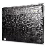 Surface Book Case,RUIHUI Ultra-Thin Embossed Crocodile Classical Genuine Leather Detachable Protective Flip Case Cover For Microsoft Surface Book 13.5 Inch (Black)