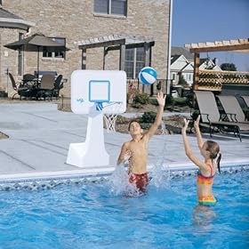  Dunnrite PoolSport 2 in 1 Swimming Pool Basketball Hoop and Volleyball Combo Set