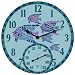 Springfield  91412 14 Poly Resin Mosaic Fish Clock with Thermometer