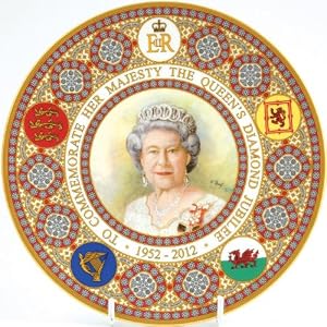 Caverswall Queen Elizabeth II Diamond Jubilee Plate 8"