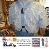 Patented Double-ups Suspenders in Blue Denim Color