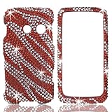 Talon 15445 Full Diamond Bling Phone Shell for LG Rumor Touch (Zebra - Red) ....