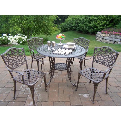 Oakland Living 2011-2112-5-AB Mississippi Outdoor Dining Set - product image