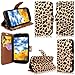 Cellularvilla Wallet Case for BLU Life Play L100A Brown Leopard Pu Leather Wallet Card Flip Open Pocket Case Cover Pouch