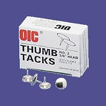 Thumb Tacks, 3/8" Steel Heads, 100/BX (OIC92912) Category: Bulletin and Cork Boards