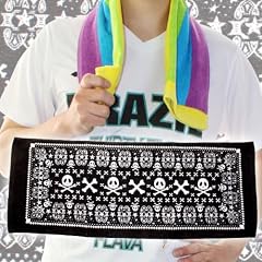 【BandannaSkull】新作・使いやすい大きさ・プリントデザイン・タオル・TOWEL・ふんわり・スポーツに海にプールにお風呂に・使い心地満点！