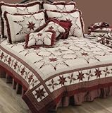 Feathered Star Cotton Quilt OS King Primitive Lodge