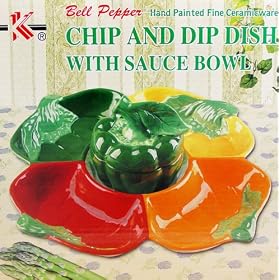Click here to buy Bell Pepper Chip and Dip Dish platter serving dish NEW by Housewares.