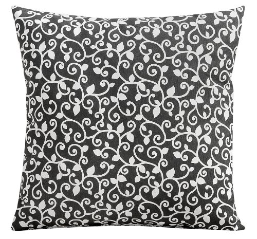 Max Winzer 65275444 Merle Zierkissen 40 x 40 cm Baumwollgewebe mit schwarzem Rankenmuster