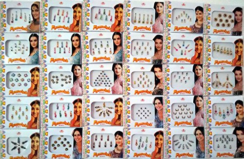 12 Different Packets of India Traditional Bindi Tika Tattoo
