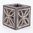 Handmade Natural Clay Hurricane Lamp / Garden Lantern / Candleholder In Sleek Black
