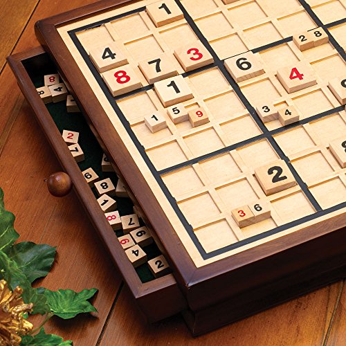 Bits And Pieces Deluxe Wooden Sudoku Game Board Comes With Booklet Of