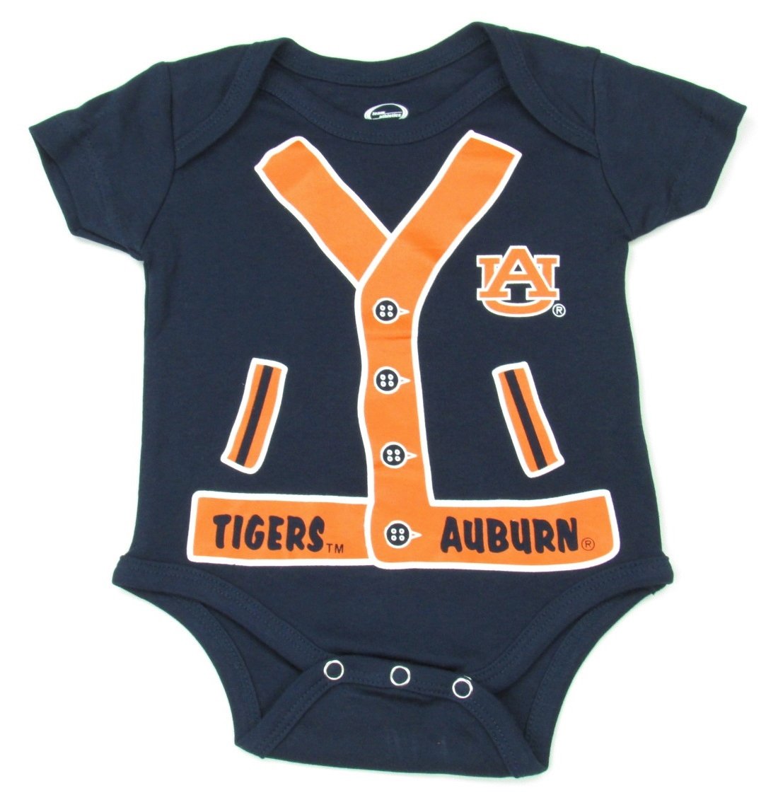 Auburn Tigers Infant 1/2 Baseball Jersey Creeper Navy