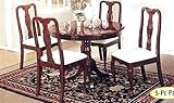 5-piece Pack Cherry Finish Queen Anne Dinette Set By Acme Furniture