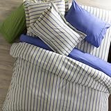 Gaiam Organic Cotton Stripe Sheet 4 pc. Bedding Set (250-Thread Count) Cottage Stripe Blue & Green (Twin, Full, Queen, King) Gaiam Organic Cotton Stripe Sheet 4 pc. Bedding Set (250-Thread Count) Cottage Stripe Blue & Green (Twin, Full, Queen, King)