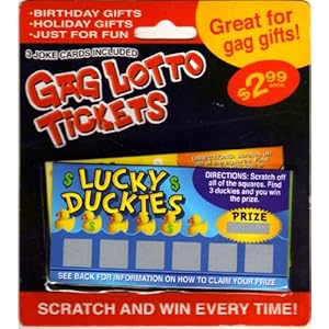 Gag Lotto Tickets - Scratch and Win Every Time! - 3 Joke Cards Included