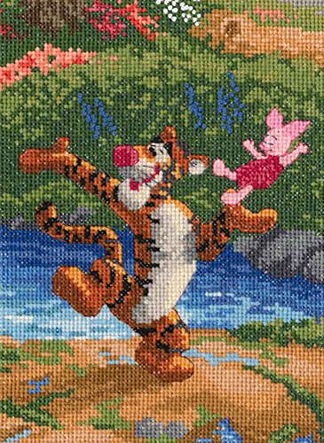 M.C.G. Textiles 52564 Tigger and Piglet Vignette Disney Dreams Collection by Thomas Kinkade Counted Cross Stitch Kit, 5 by 7-Inch