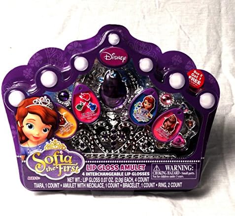 Sofia's Big Bundle of Comfort and Royal Wear That Includes the Big Package of Four Lip Glosses, an Amulet for the Glosses, a Bracelet, Two Rings And, of Course, a Tiara. A Six-pack of Delicate Tissues Is Included. And for Royal Quiet-time, a Coloring Book, Crayons and a Book of Colorful Stickers. A Bundle of Five Items for Any Princess.