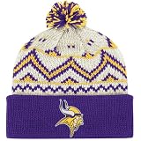 NFL Men's End Zone Cuffed Pom Knit Hat - KD80Z (Minnesota Vikings, One Size Fits All)