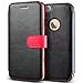 iPhone 6 Case, Verus [Vivid Diary][Black/Hot Pink] - [Card Slot][Flip][Kickstand][Slim Fit][Wallet] - For Apple iPhone 6 4.7