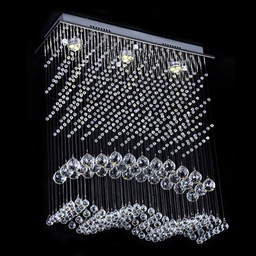 LightInTheBox® Modern Crystal Ceiling Light with Warm Yellow Light Source, Flush Mount, Chandeliers for Hallway, Study Room/Office with Bulb Included
