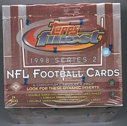 1998 Topps Finest Series 2 Football Cards Unopened Hobby box - Peyton Manning & Randy Moss Rookie Year