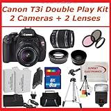 Canon EOS Rebel T3i SLR Digital Camera Double Play Kit with Canon 18-55mm I ....