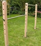 Doppel-Turnreck aus V2A Edelstahl mit 3 Stück 1,98 m Pfosten