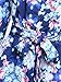 Choies Women's Blue Floral Sweetheart Long Sleeve Tie Waist Romper Playsuit