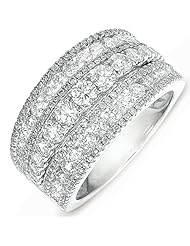 14k White Gold Pave Ring, Best Quality Free Gift Box Satisfaction Guaranteed