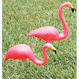 Tropix Set of 2 Plastic Lawn Flamingos
