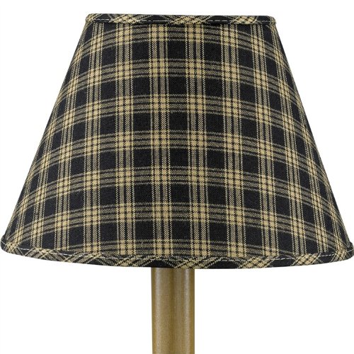 Sturbridge Lamp Shade 6 Cotton Black Tan Plaid Country Primitive Lighting D cor Alex S. Joneseik