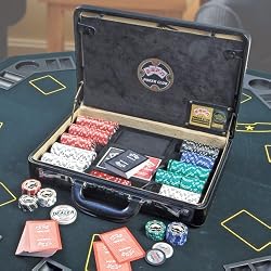 ESPN 300 Piece Championship Edition Poker Chip Set with Genuine Leather Case
