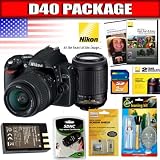 cheap Nikon D40 6.1MP Digital SLR Camera Kit with 18-55mm f/3.5-5.6G ED II AF-S DX Zoom-Nikkor Lens and 55-200mm f/4.5-5.6G ED AF-S VR DX Zoom-Nikkor Lens Package 1