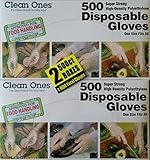 1 X 1000 Disposable Gloves (500 ct. x 2 boxes) - FDA Approved