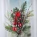 Factory Direct Craft Hand Wrapped Woodsy Artificial Pine and Twig Spray with Festive Red Cardinal In Center