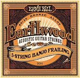 Ernie Ball 2061 Earthwood 5-string Banjo Frailing 80/20 Bronze Loop End gauges 10,13,15,24w,10