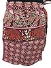 Short Wrap Skirt-maroon Elephant Printed Sarong Mini Wrap Around Skirts