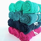 ACACIA BABY 12 Pack of Bamboo Cloth Baby Wipes & Washcloths, Reusable 10"x10" Cloths, Gender-Neutral Colors, Perfect for Girl or Boy Shower or Registry Gift