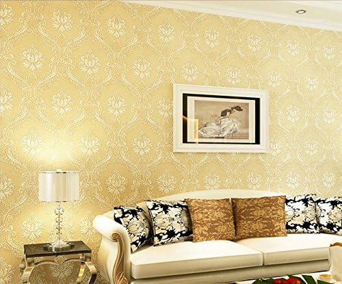 Kaidishi Non-woven Flocking Embossment Bedroom, Living Room wallpaper, Beige